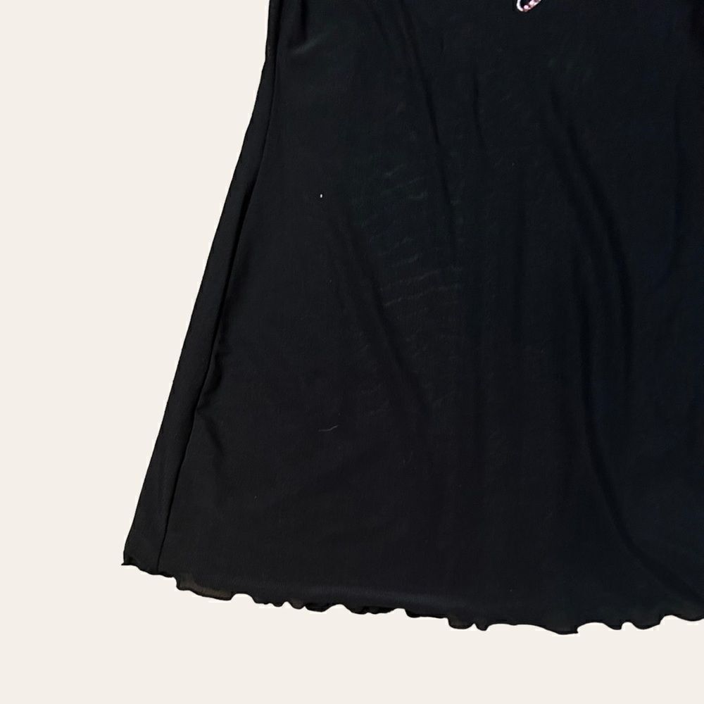 Micro Mesh Dream Girl Rhinestone Black Tank Top - Picture 2 of 7